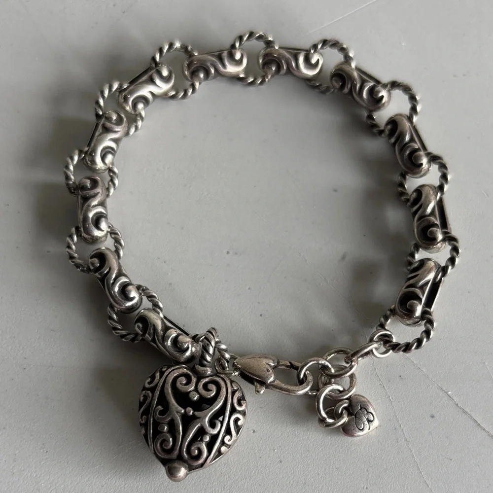 Brighton Silver and Black Scrollwork Bracelet